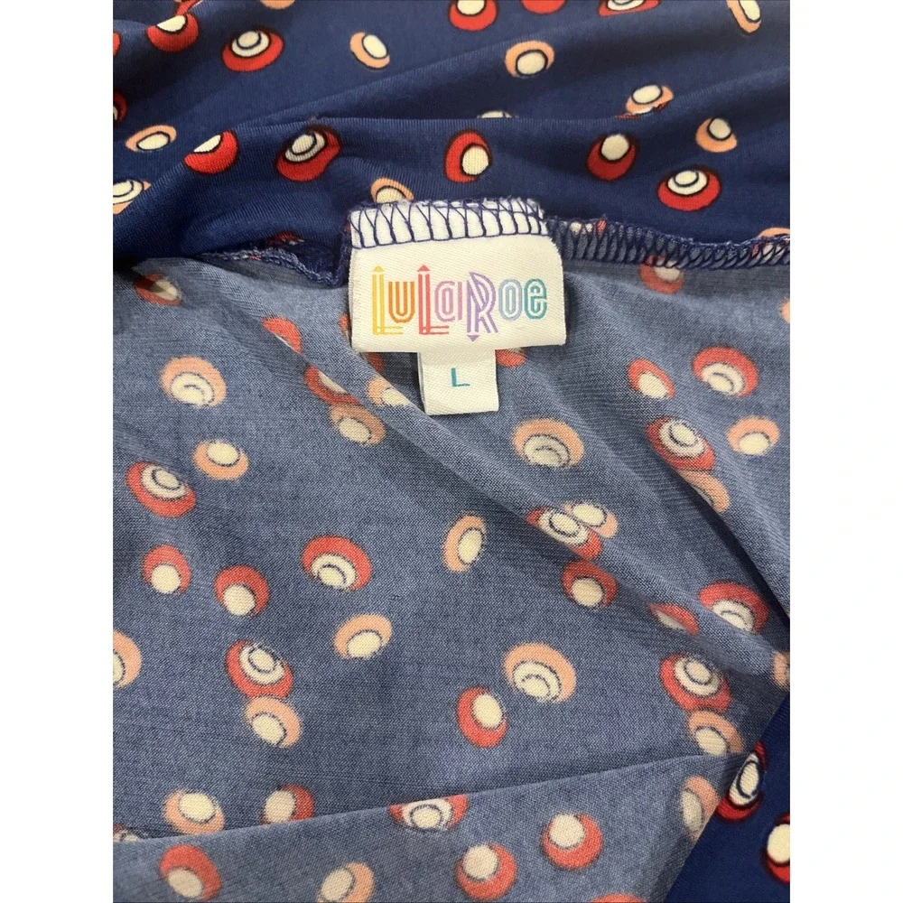 VTG LuLaRoe Maxi Skirt Blue Long Pull On Stretchy Fold Over Comfy Y2K USA LG/XL - Picture 4 of 7